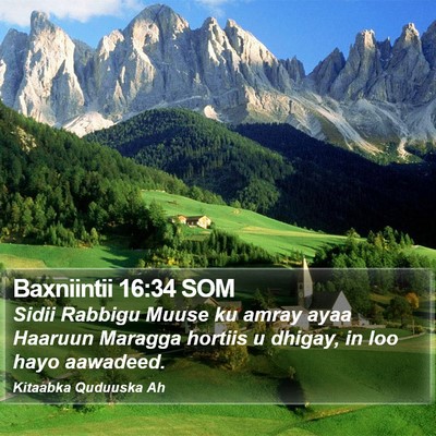 Baxniintii 16:34 SOM Bible Verse Image