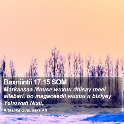 Baxniintii 17:15 SOM Bible Verse Image