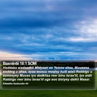 Baxniintii 18:1 SOM Bible Verse Image