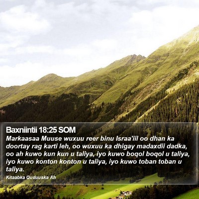 Baxniintii 18:25 SOM Bible Verse Image