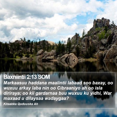 Baxniintii 2:13 SOM Bible Verse Image