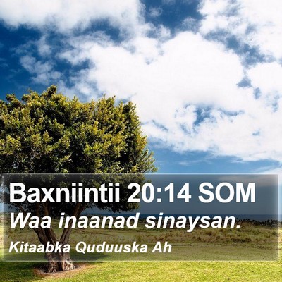 Baxniintii 20:14 SOM Bible Verse Image
