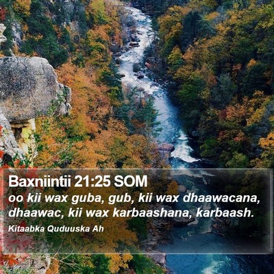 Baxniintii 21:25 SOM Bible Verse Image