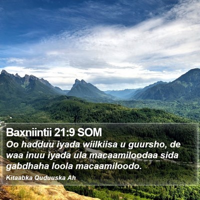 Baxniintii 21:9 SOM Bible Verse Image