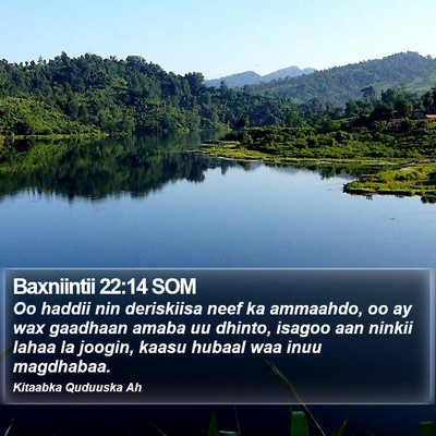 Baxniintii 22:14 SOM Bible Verse Image