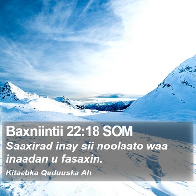 Baxniintii 22:18 SOM Bible Verse Image