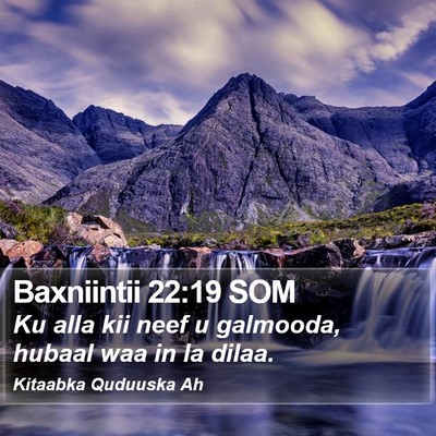 Baxniintii 22:19 SOM Bible Verse Image
