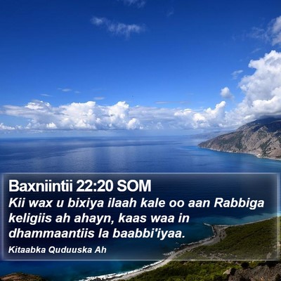Baxniintii 22:20 SOM Bible Verse Image
