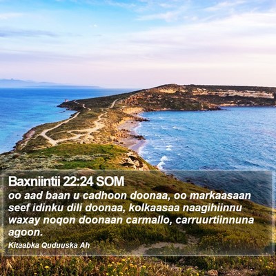 Baxniintii 22:24 SOM Bible Verse Image