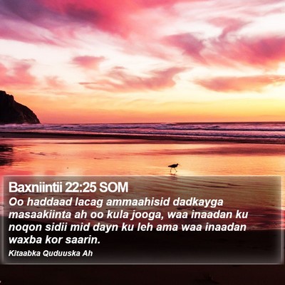 Baxniintii 22:25 SOM Bible Verse Image