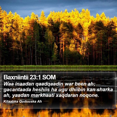 Baxniintii 23:1 SOM Bible Verse Image