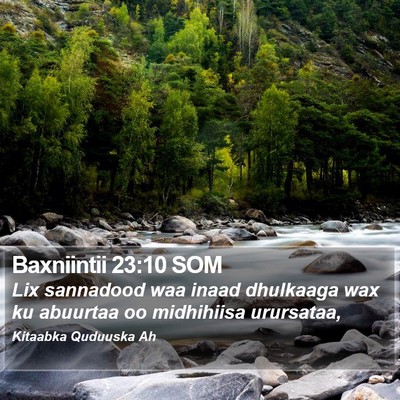 Baxniintii 23:10 SOM Bible Verse Image