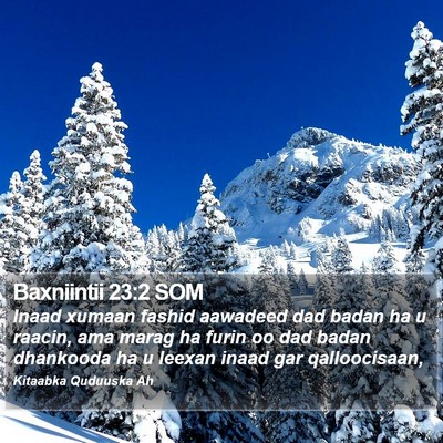 Baxniintii 23:2 SOM Bible Verse Image