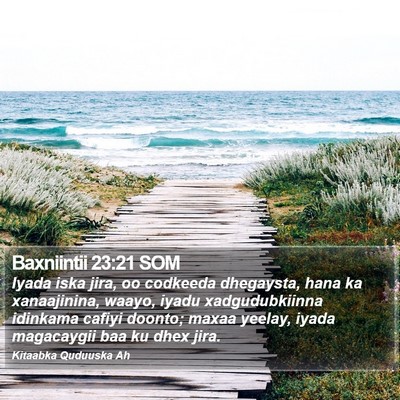 Baxniintii 23:21 SOM Bible Verse Image