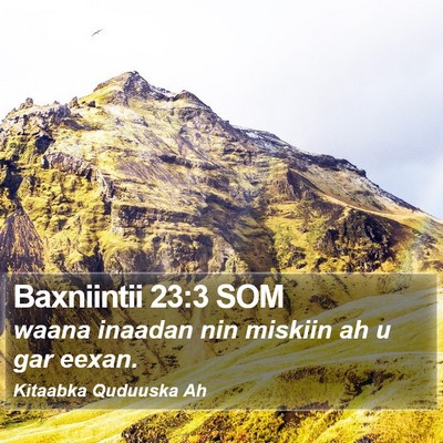Baxniintii 23:3 SOM Bible Verse Image