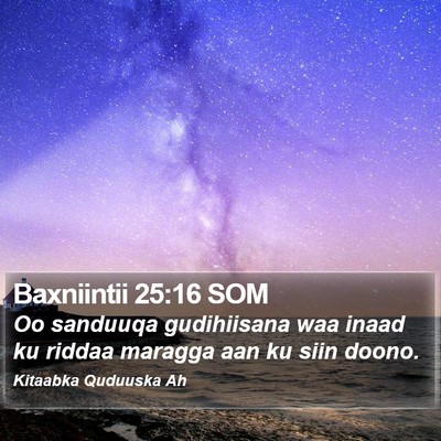 Baxniintii 25:16 SOM Bible Verse Image
