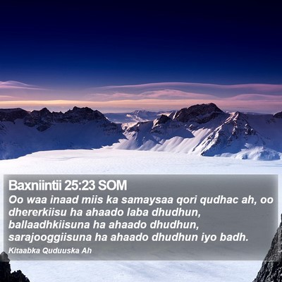 Baxniintii 25:23 SOM Bible Verse Image