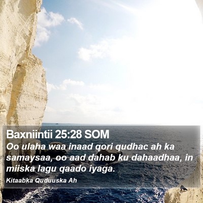 Baxniintii 25:28 SOM Bible Verse Image