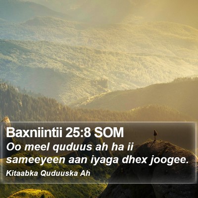 Baxniintii 25:8 SOM Bible Verse Image