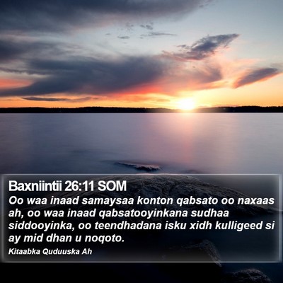 Baxniintii 26:11 SOM Bible Verse Image