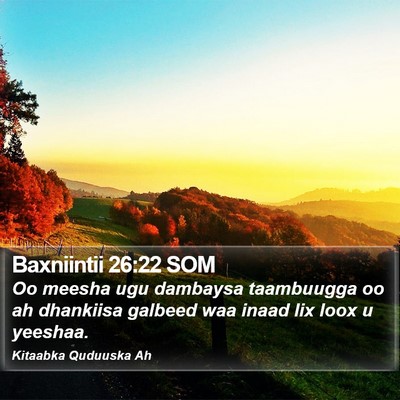 Baxniintii 26:22 SOM Bible Verse Image