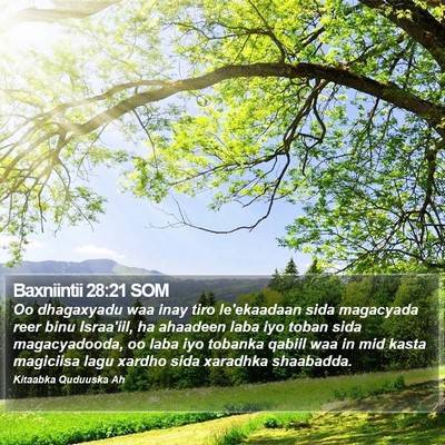 Baxniintii 28:21 SOM Bible Verse Image
