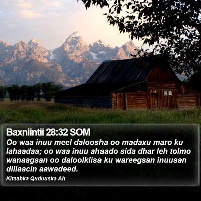 Baxniintii 28:32 SOM Bible Verse Image
