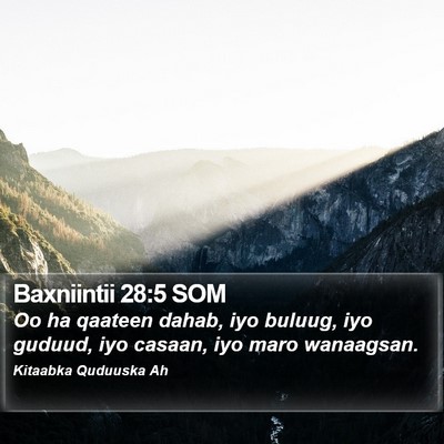 Baxniintii 28:5 SOM Bible Verse Image