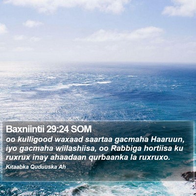 Baxniintii 29:24 SOM Bible Verse Image