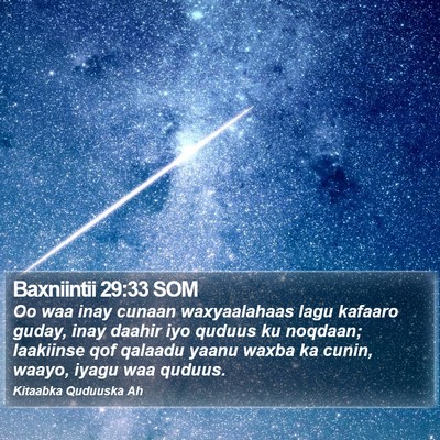 Baxniintii 29:33 SOM Bible Verse Image