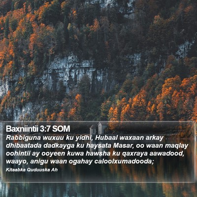 Baxniintii 3:7 SOM Bible Verse Image