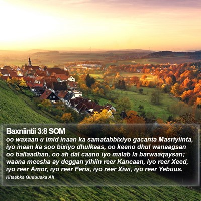 Baxniintii 3:8 SOM Bible Verse Image