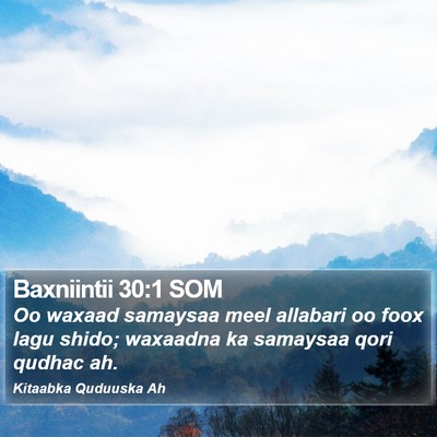 Baxniintii 30:1 SOM Bible Verse Image