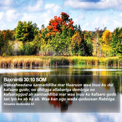 Baxniintii 30:10 SOM Bible Verse Image