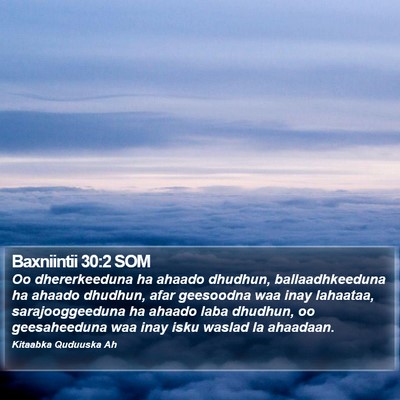 Baxniintii 30:2 SOM Bible Verse Image