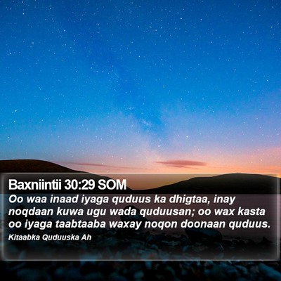 Baxniintii 30:29 SOM Bible Verse Image