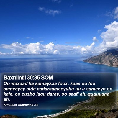Baxniintii 30:35 SOM Bible Verse Image