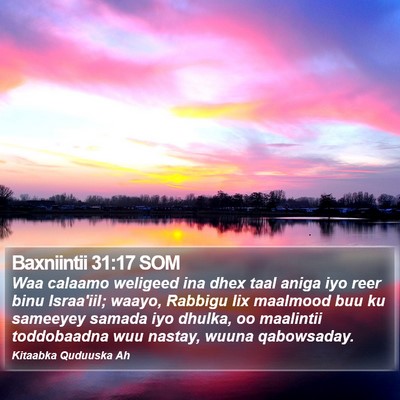 Baxniintii 31:17 SOM Bible Verse Image