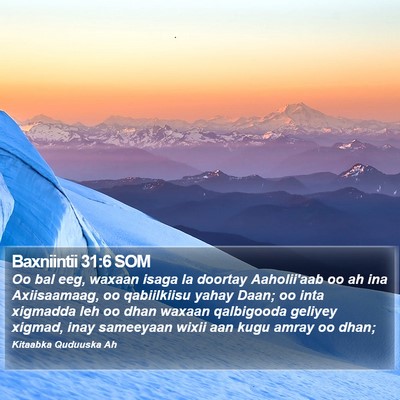 Baxniintii 31:6 SOM Bible Verse Image
