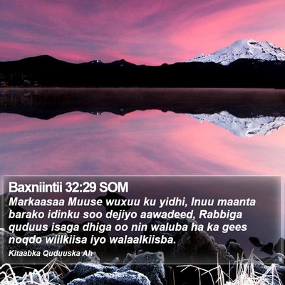 Baxniintii 32:29 SOM Bible Verse Image