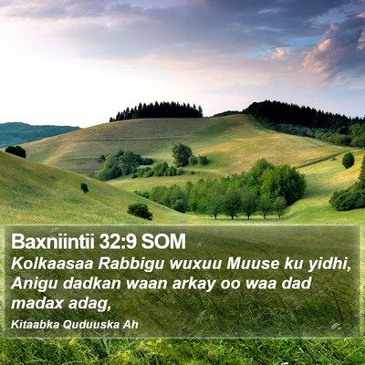 Baxniintii 32:9 SOM Bible Verse Image