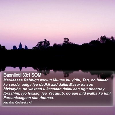 Baxniintii 33:1 SOM Bible Verse Image