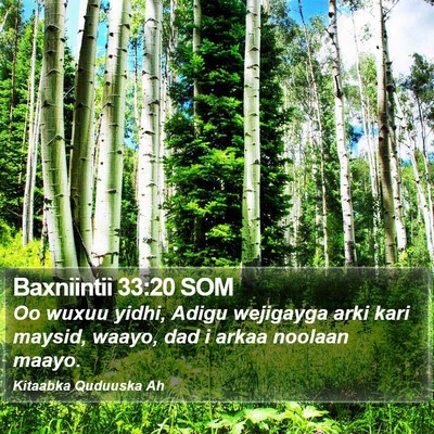 Baxniintii 33:20 SOM Bible Verse Image