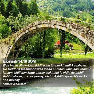 Baxniintii 34:18 SOM Bible Verse Image