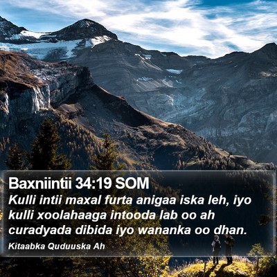 Baxniintii 34:19 SOM Bible Verse Image