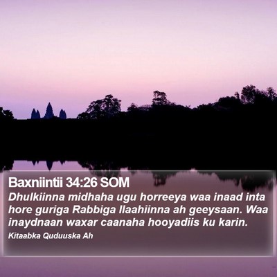 Baxniintii 34:26 SOM Bible Verse Image