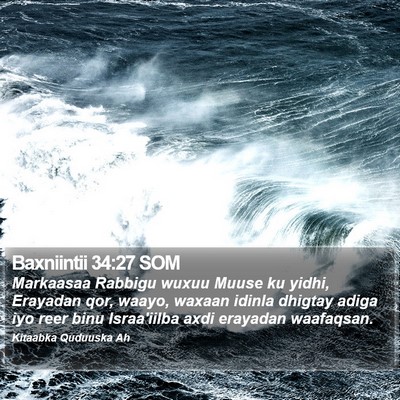 Baxniintii 34:27 SOM Bible Verse Image