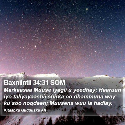 Baxniintii 34:31 SOM Bible Verse Image