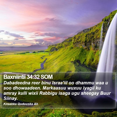 Baxniintii 34:32 SOM Bible Verse Image