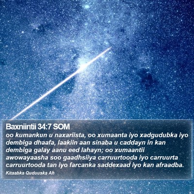 Baxniintii 34:7 SOM Bible Verse Image
